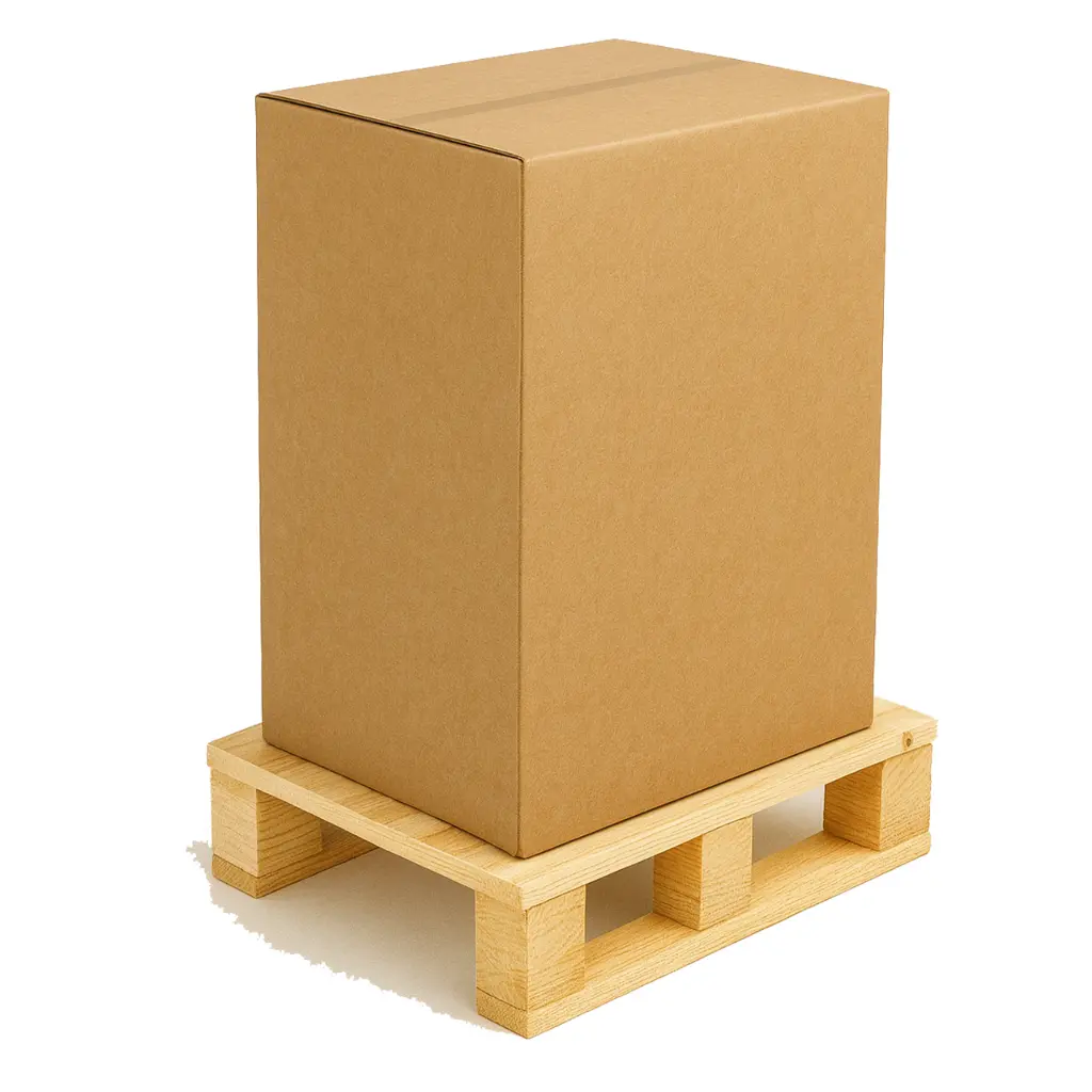 Palette carton 0,5m3 de bûches de 30cm