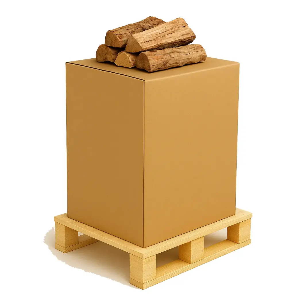 Bois de chauffage 30cm - Palette carton 0,5m3 - Bûches extra sèches (étuvées) - 0,8 stères