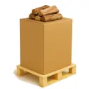 Bois de chauffage 30cm - Palette carton 0,5m3 - Bûches extra sèches (étuvées) - 0,8 stères