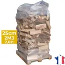 Bois de chauffage 25cm - Palette filet 2m3 - Bûches demi-sèches - 2,6 stères