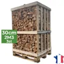 Bois de chauffage 30cm - Palette box 2m3 - Bûches sèches - 3 stères