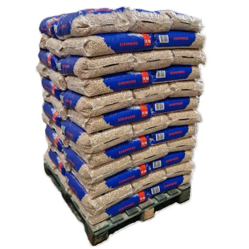 Pellets granulés de bois Din+ EcoSphère - Palette de 70 sacs de 15Kg