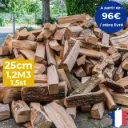 Bûches de 25cm demi-sèches - Livrées en vrac - Big bag de 1,5 stères