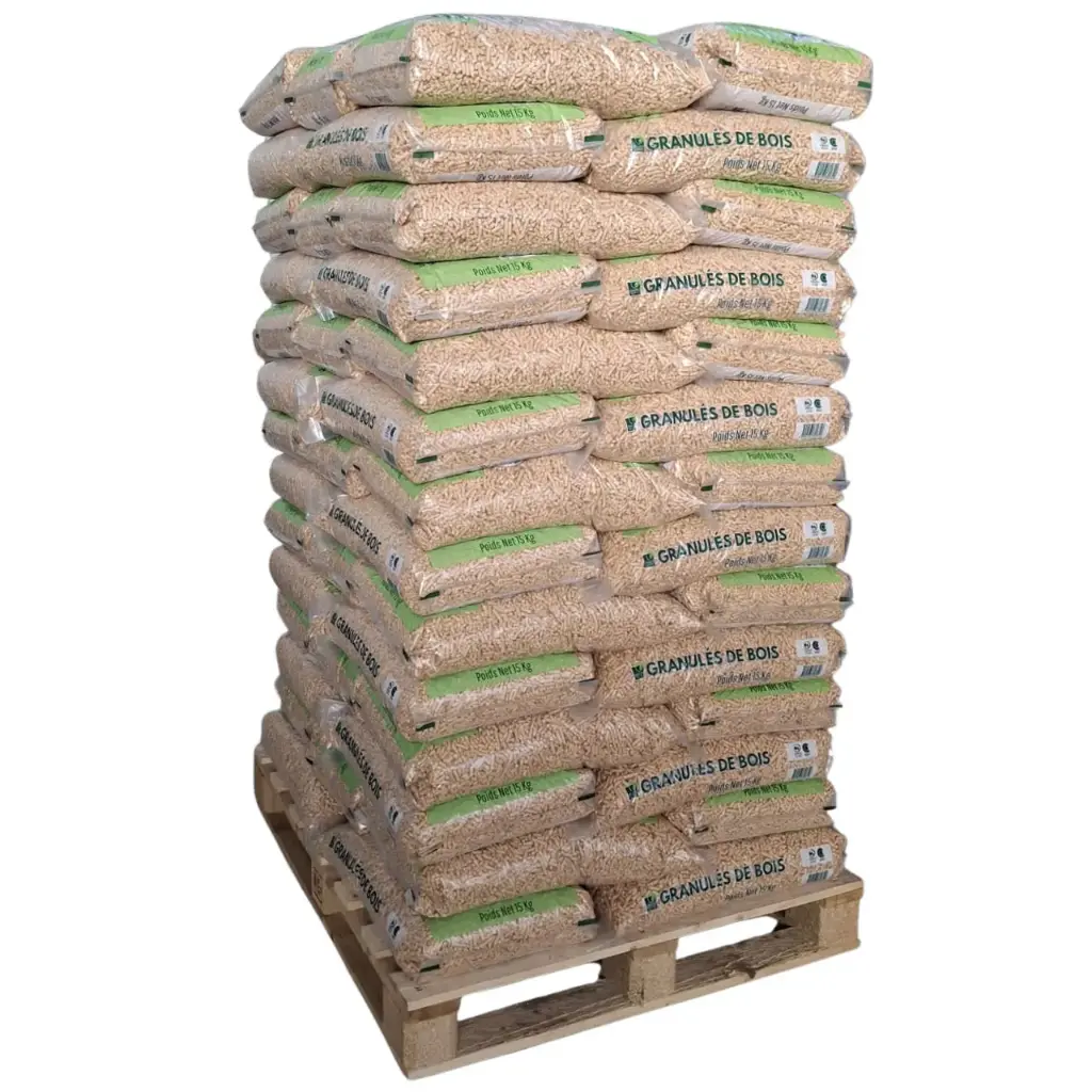 Pellets granulés de bois Planète Terre HDF - Palette de 70 sacs de 15Kg