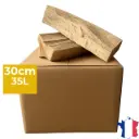 Bois de chauffage 30cm - Carton de 35 litres neutre - Bûches extra sèches (étuvées)