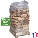Bois de chauffage 30cm - Palette filet 2m3 - Bûches sèches - 2,3 stères