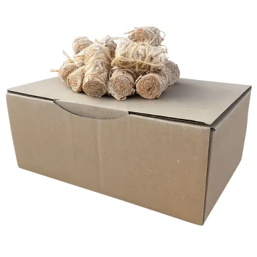 [CAR-ALF-N-060] Allume-feux naturel laine de bois et cire végétale - Boîte de 60 pièces