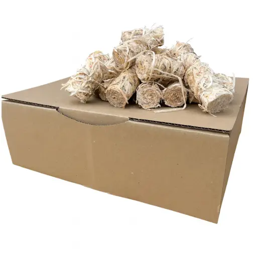 [CAR-ALF-N-100] Allume-feux naturel laine de bois et cire végétale - Boîte de 100 pièces