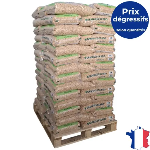 Pellets granulés de bois Planète Terre HDF - Palette de 70 sacs de 15Kg