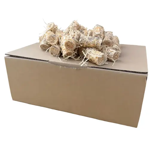 [CAR-ALF-N-170] Allume-feux naturel laine de bois et cire végétale - Boîte de 170 pièces